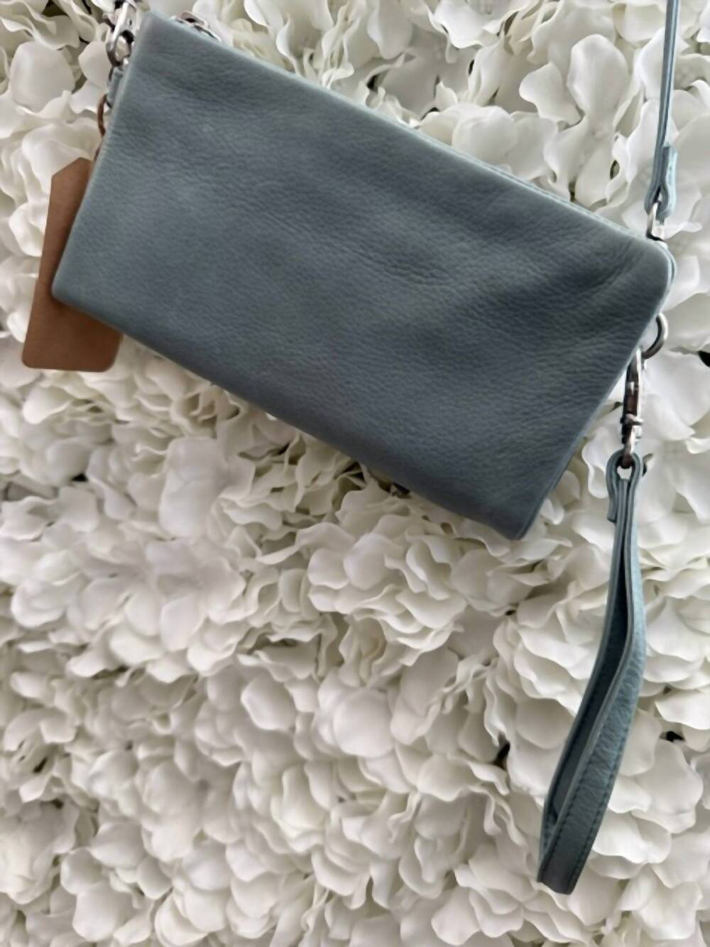 NEW OSGOODE MARLEY thin crossbody strap wallet in teal